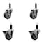 Service Caster 3.5'' Thermoplastic Rubber Wheel Swivel 1'' Expanding Stem Caster Set 2 Brakes, 4PK SCC-EX20S3514-TPRB-2-PLB-2-1 - alternate 1
